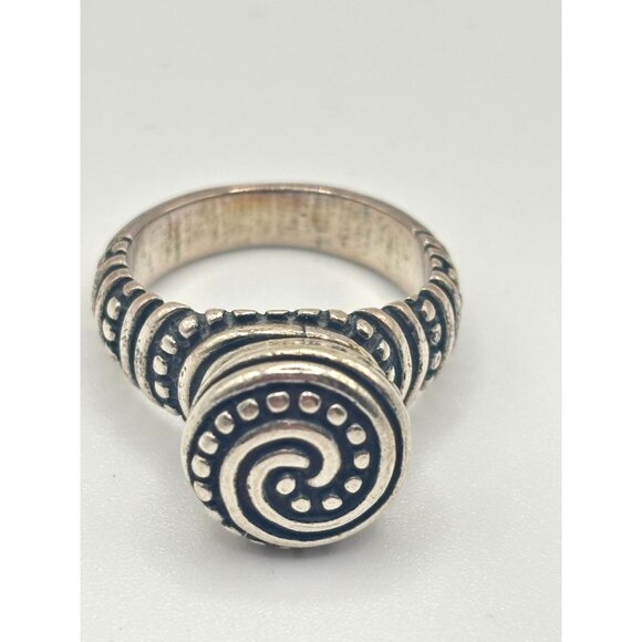 Vintage James Avery Tribal African Beaded Swirl Sterling Silver Ring - Picture 1 of 11